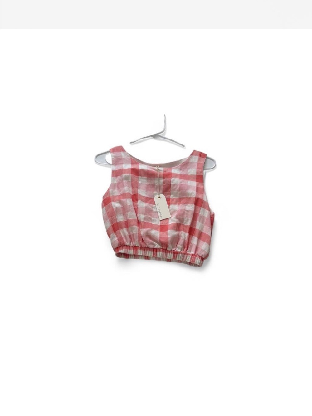 By Together Pink and White Gingham Tank Top